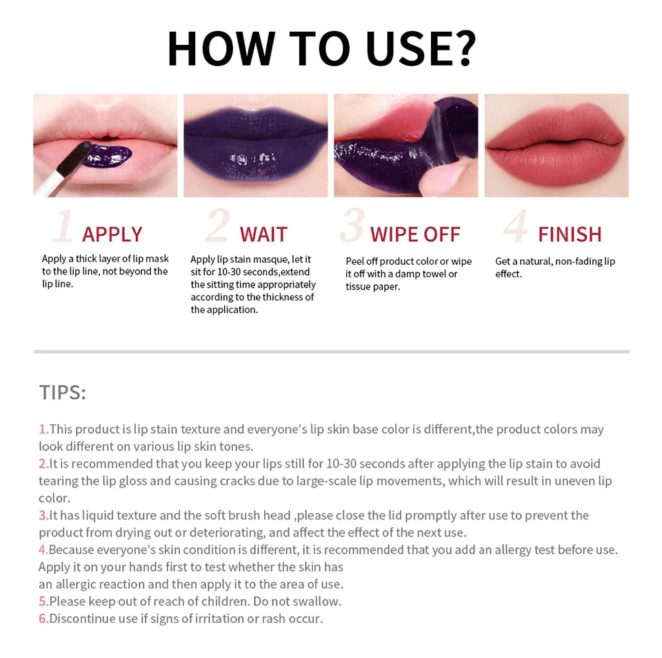 Waterproof Long-Lasting Peel-Off Lip Stain