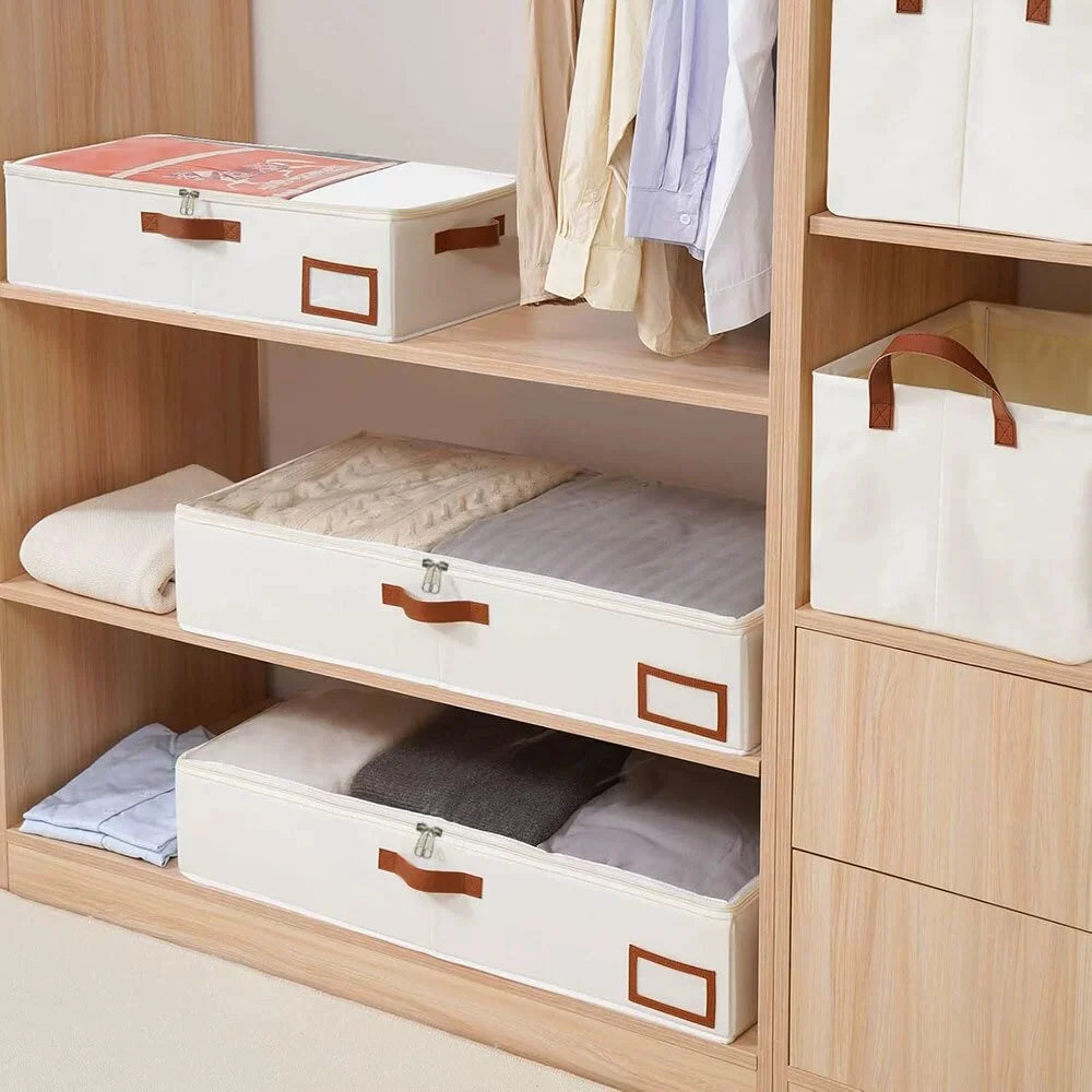 Foldable Underbed Storage Organizer for Blankets and Clothing - 2