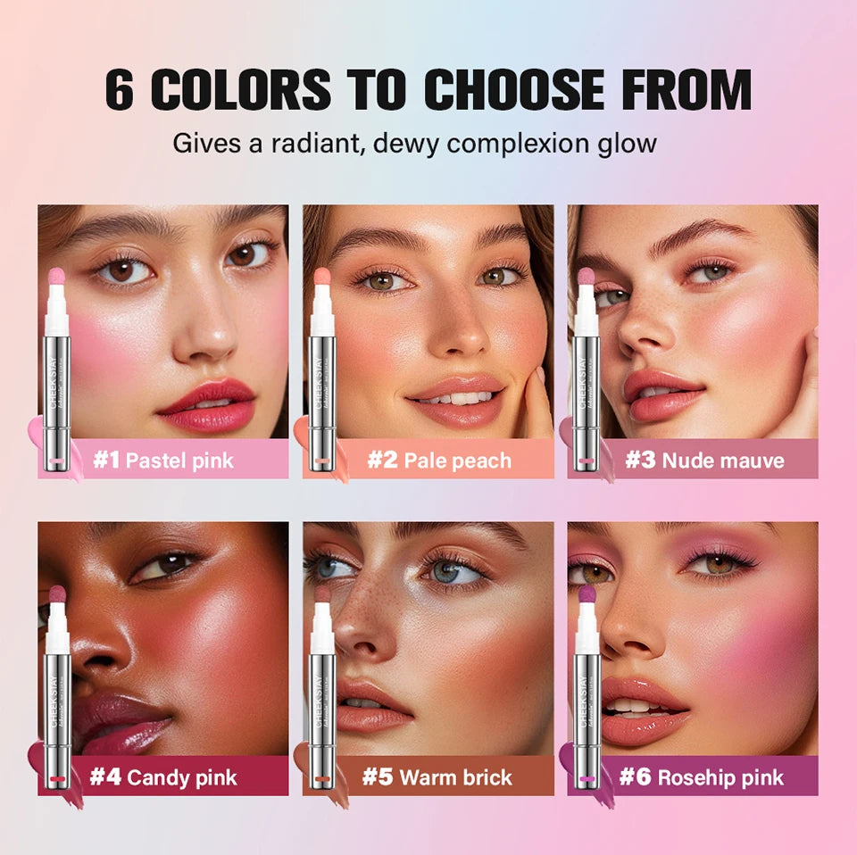 Liquid Blush Stick with Sponge Tip for Natural Cheeks - 9