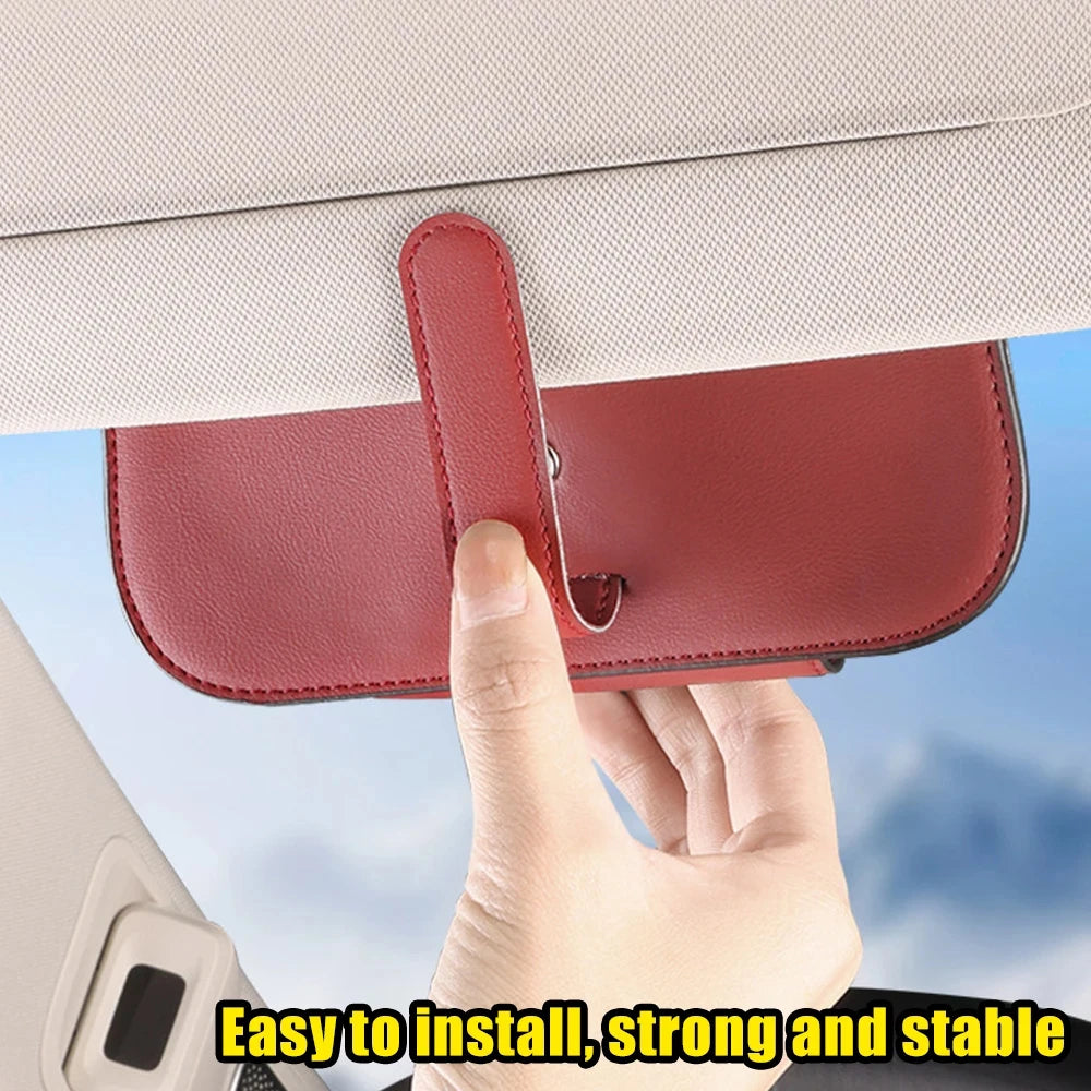 Magnetic Car Sun Visor Sunglasses Holder Case