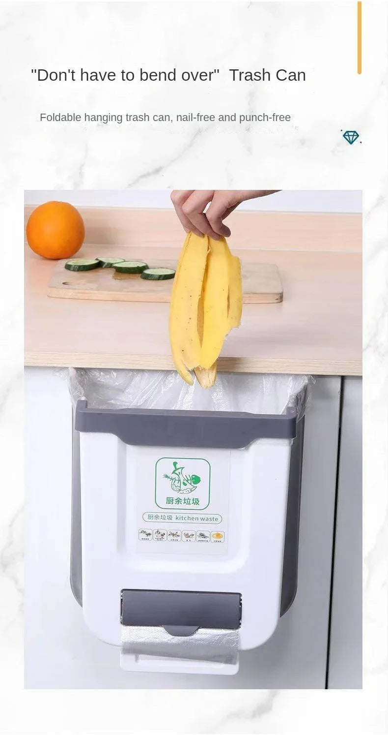 Foldable Hanging Trash Can for Kitchen and RV