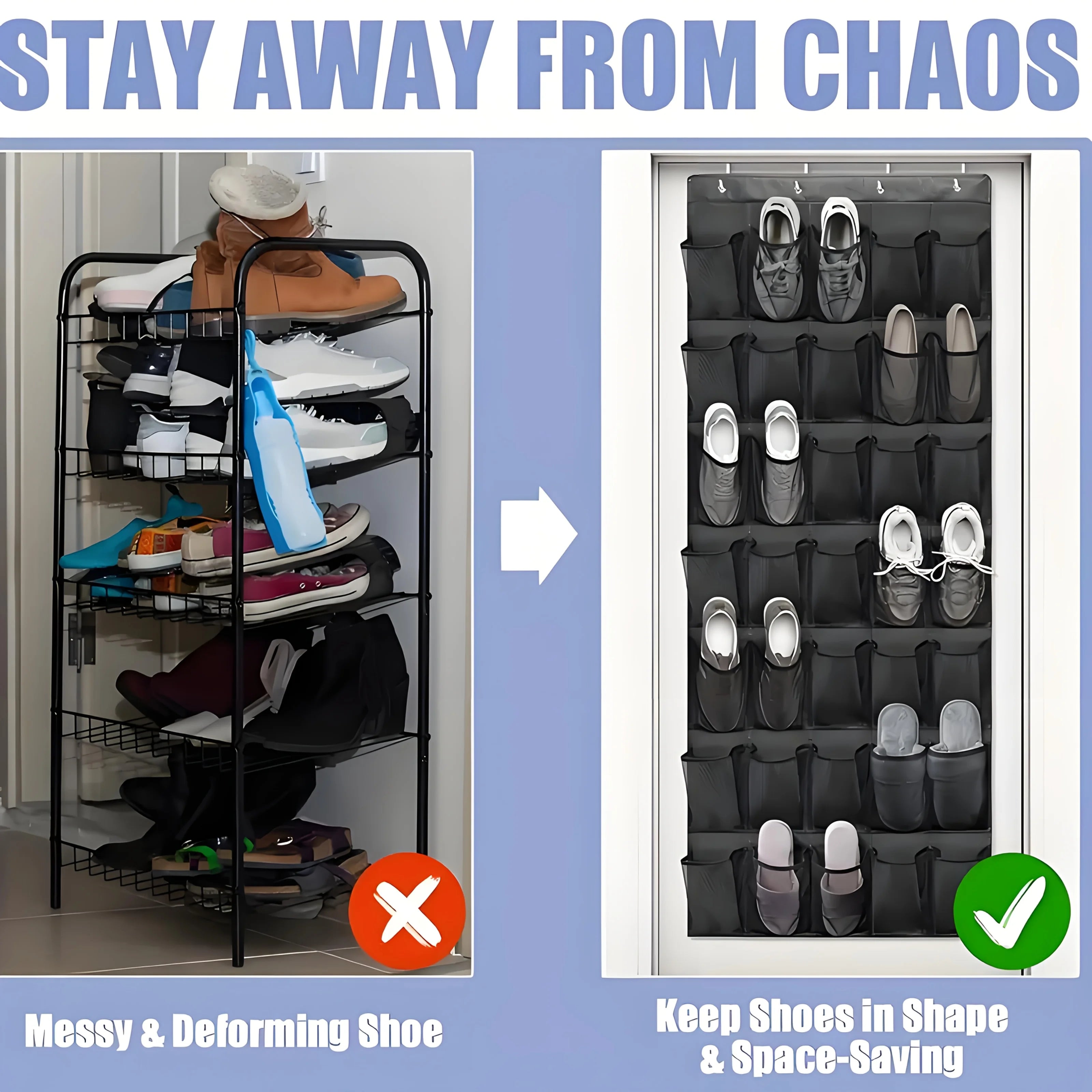 Over-the-Door Hanging Shoe and Accessory Organizer - 8