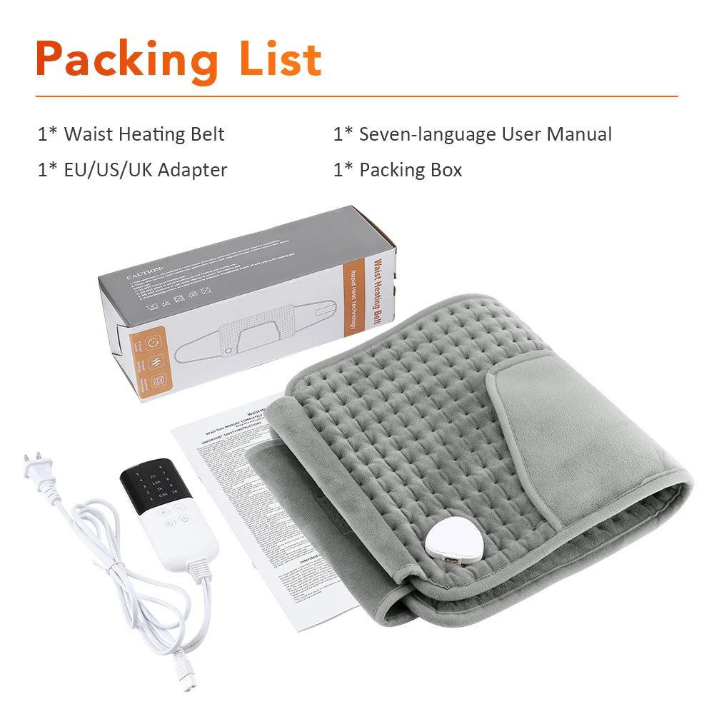 Electric Heated Waist and Back Heating Pad with Adjustable Settings