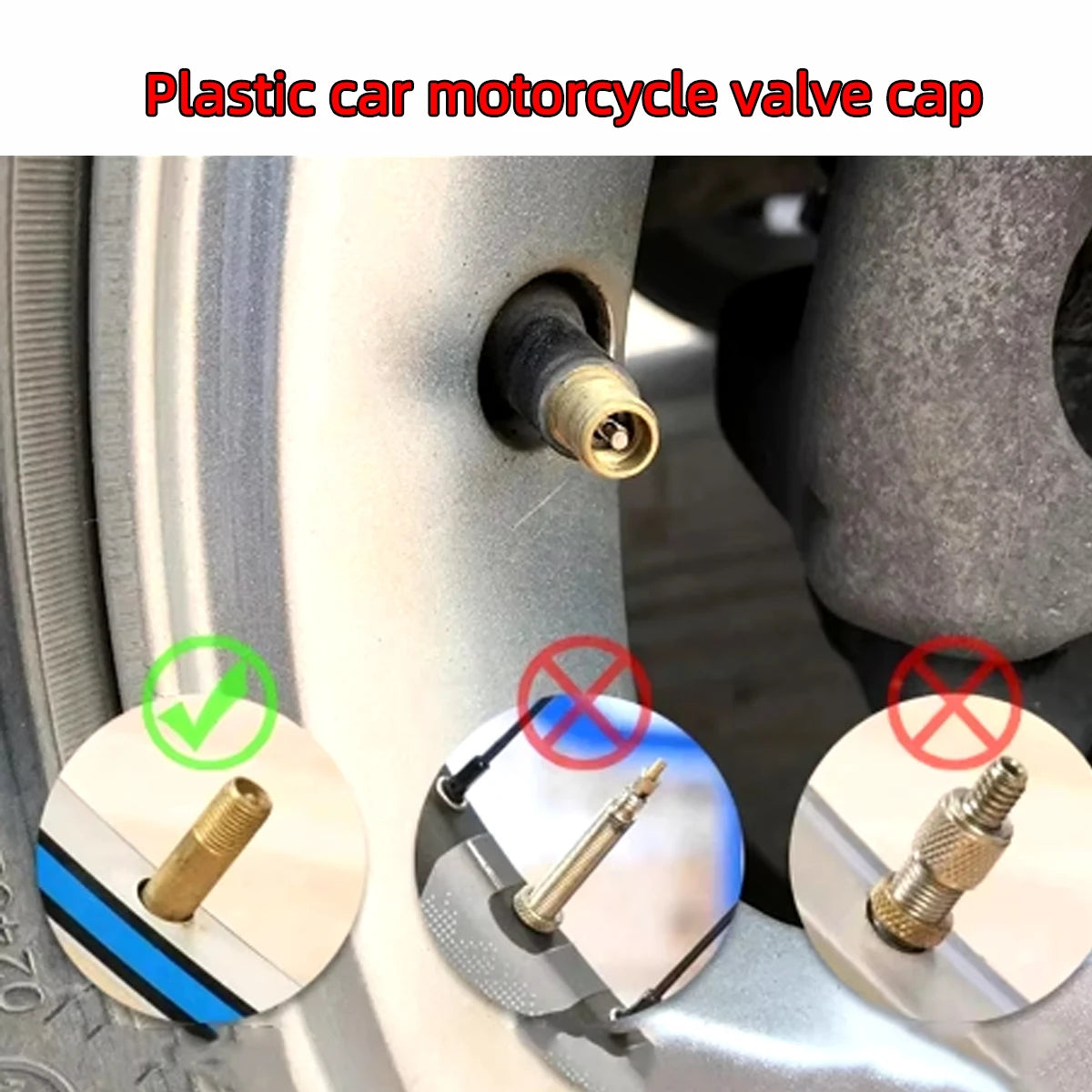 Universal Tire Valve Stem Caps with Airtight Rubber Seal