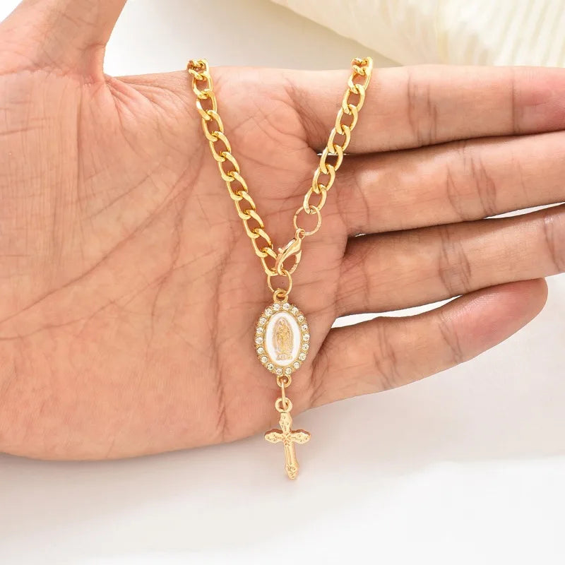 Religious Car Steering Wheel Rosary Decoration