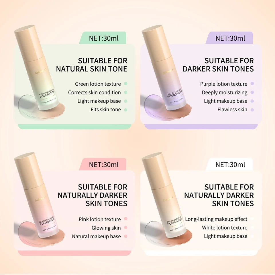 Color-Changing Liquid Foundation for Flawless Radiant Skin