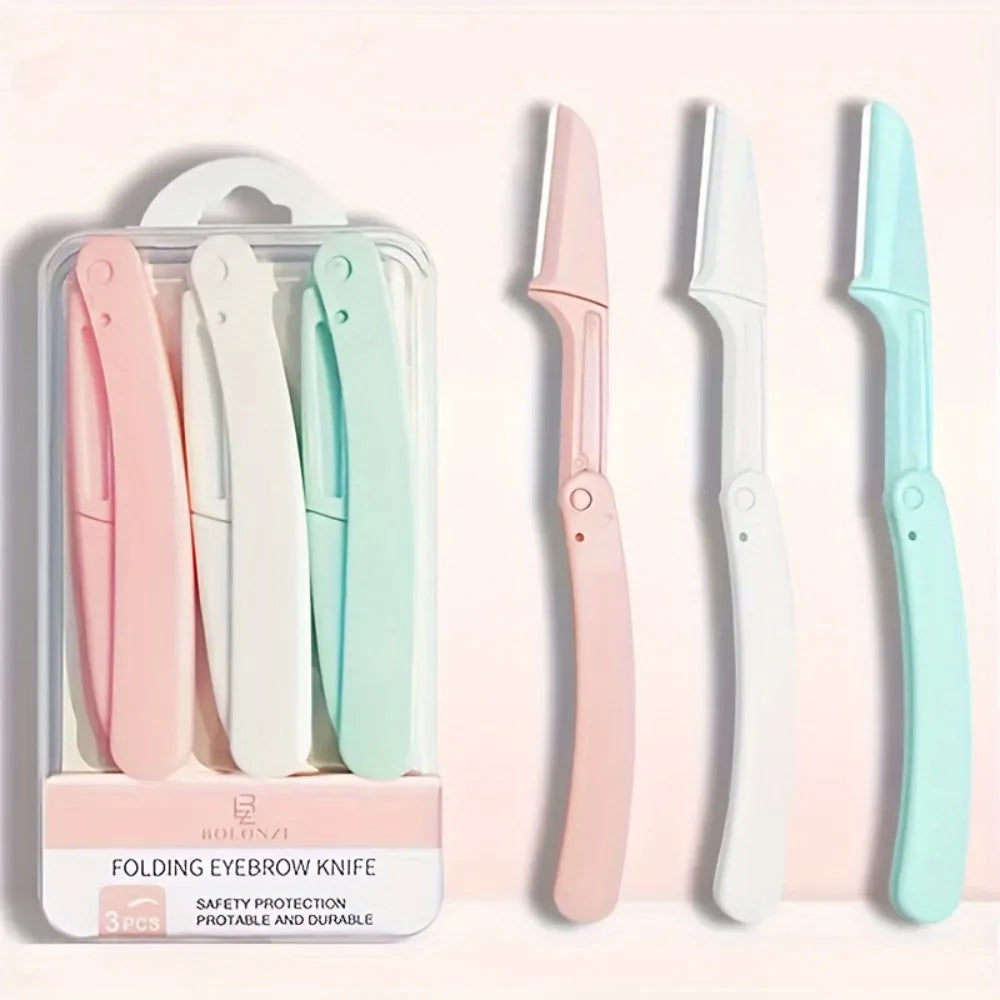 Folding Eyebrow Razor Set Facial Hair Remover Trimmer for Women