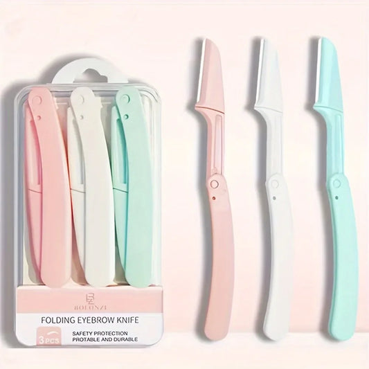 Folding Eyebrow Razor Set Facial Hair Remover Trimmer for Women