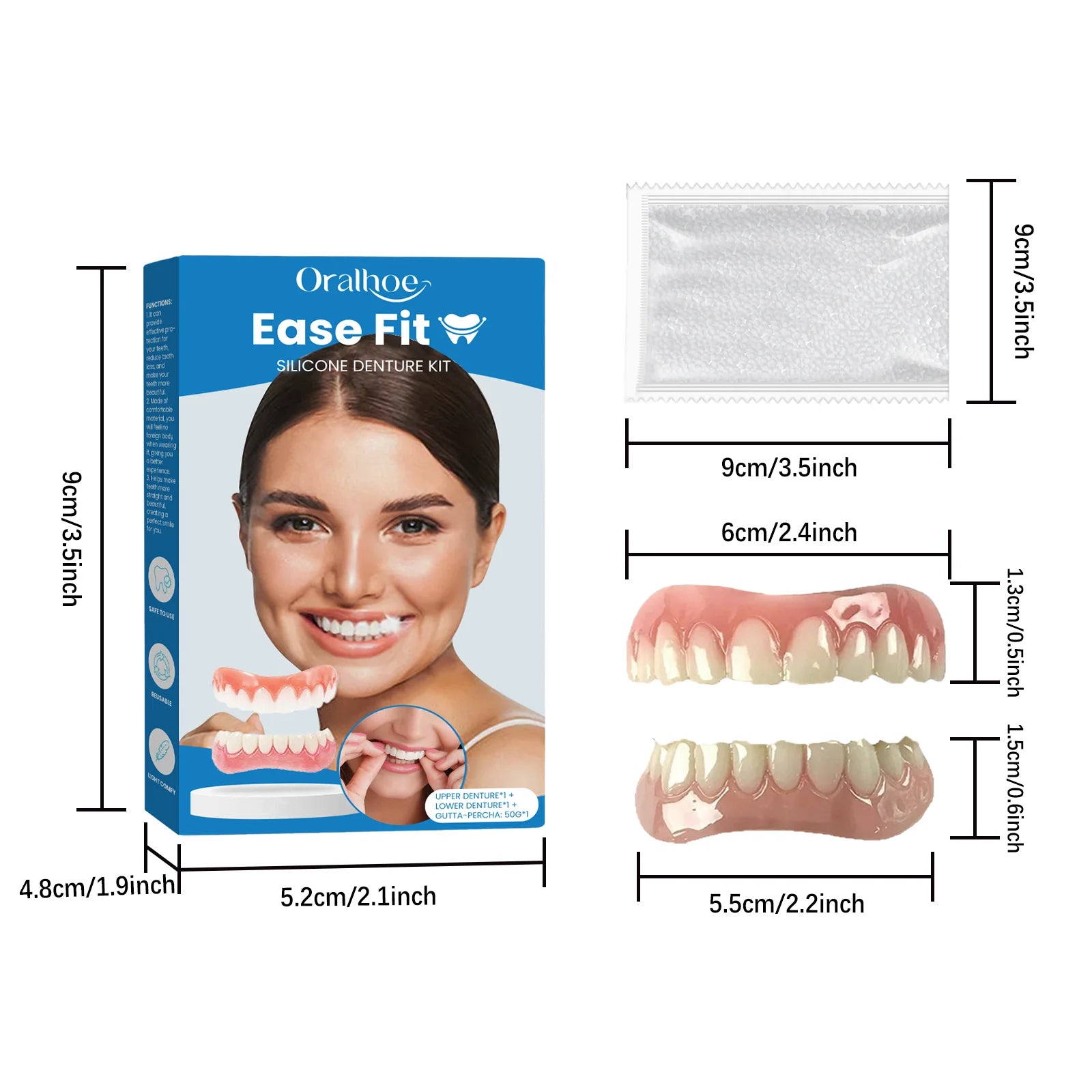 Comfortable Silicone Denture Set for Natural Smile and Chewing - 6