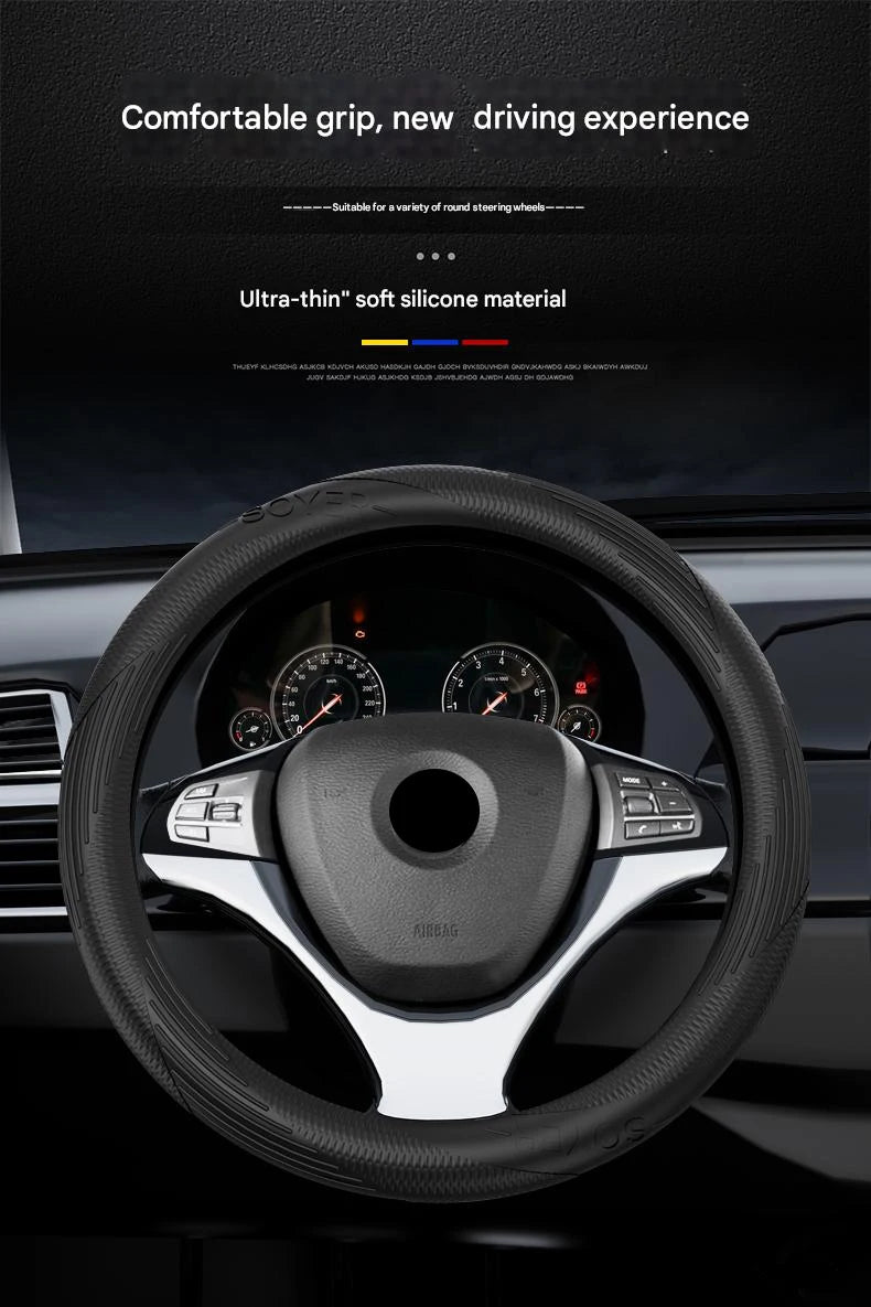 Universal Non-Slip Silicone Steering Wheel Cover - 8