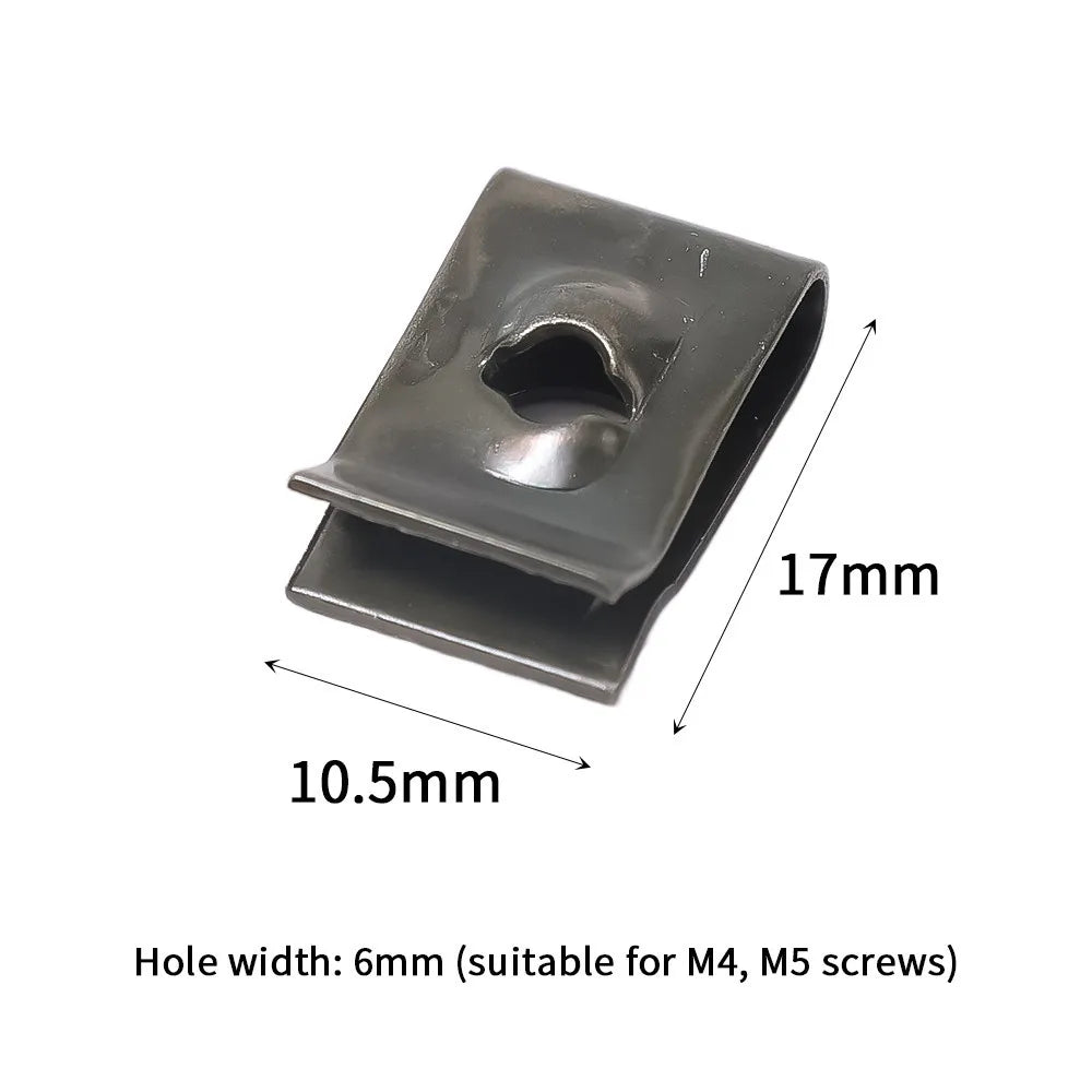 U-Type Metal Retainer Clips for Car and Motorcycle Body Panels