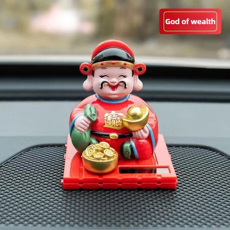 Solar Powered Shaking Buddha Car Dashboard Ornament - 4