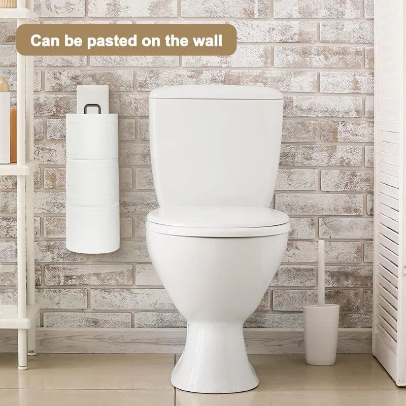 Hanging Toilet Paper Holder No Drill Wall Mount Bathroom Tissue Rack