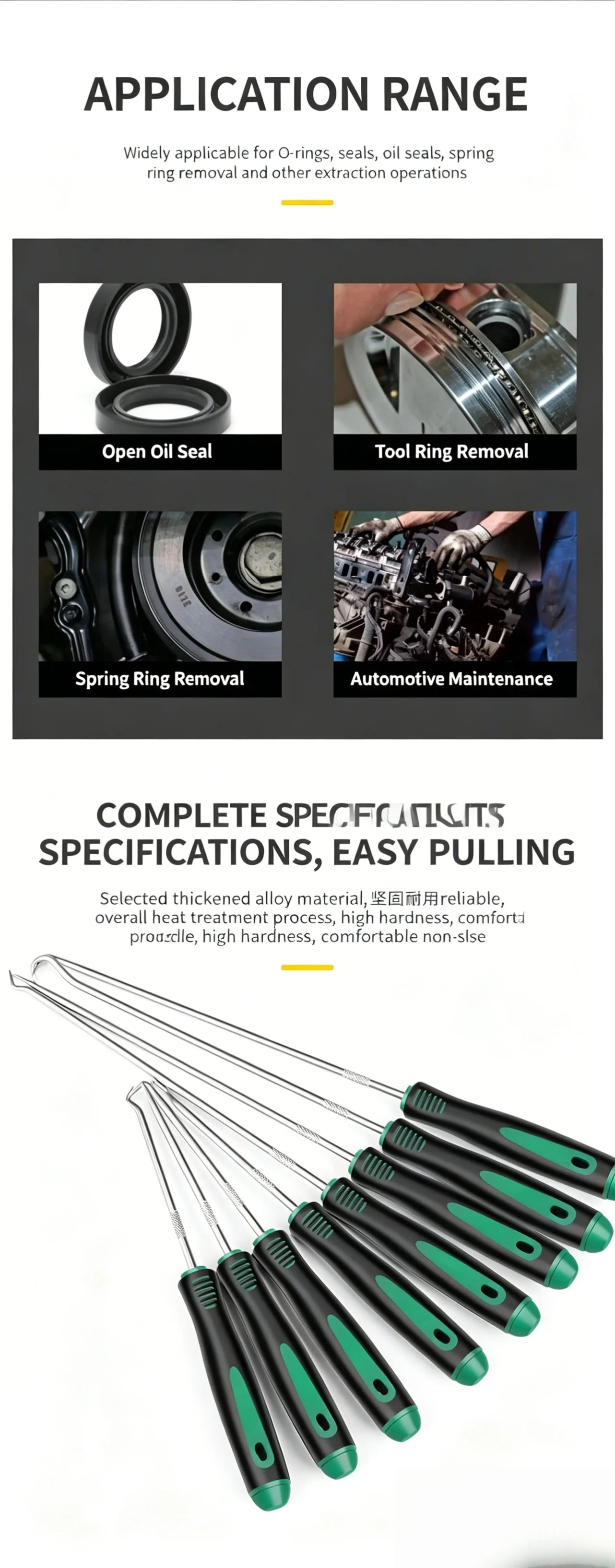 Precision Pick and Hook Set Automotive O-Ring and Seal Removal Tool - 8
