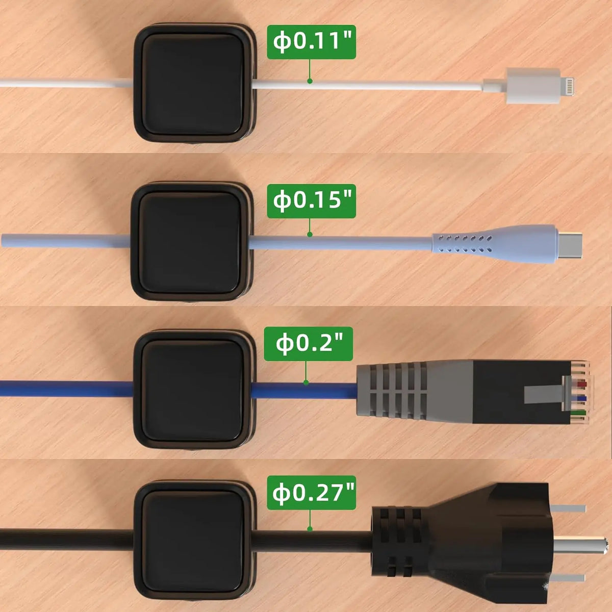 Magnetic Cable Clips Adjustable Cord Organizer and Wire Management Holder