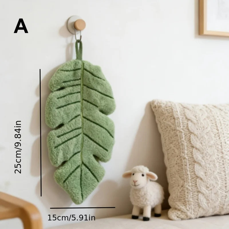 Decorative Leaf-Shaped Hanging Hand Towel