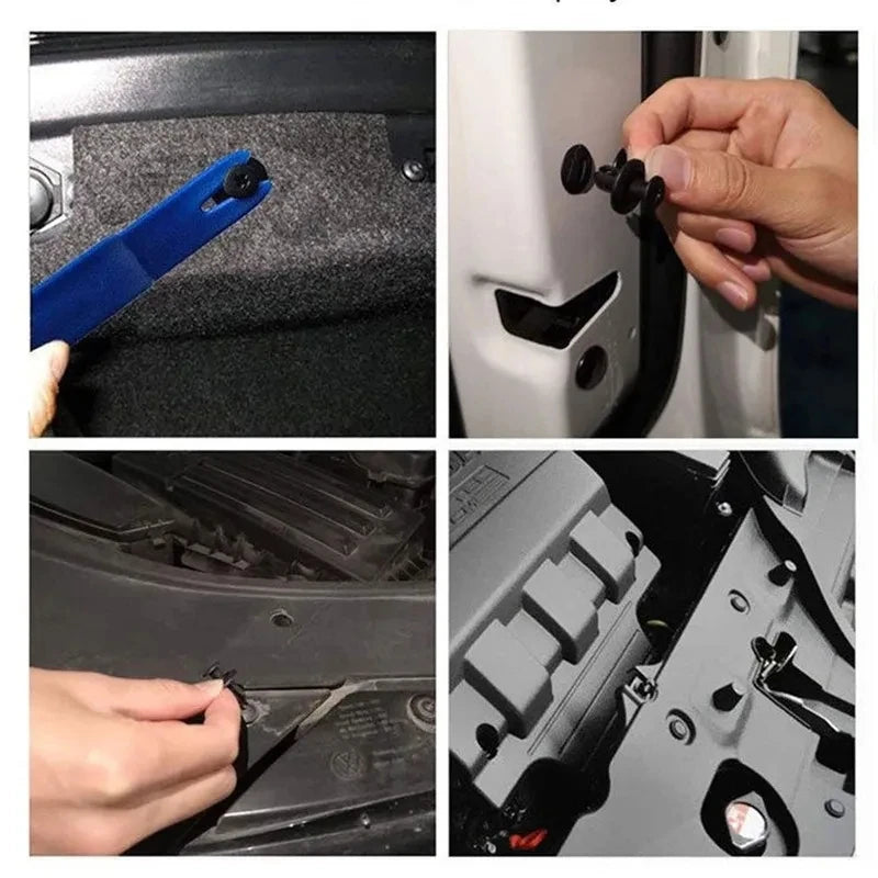 8mm Car Bumper and Door Trim Push Fastener Clips - 6
