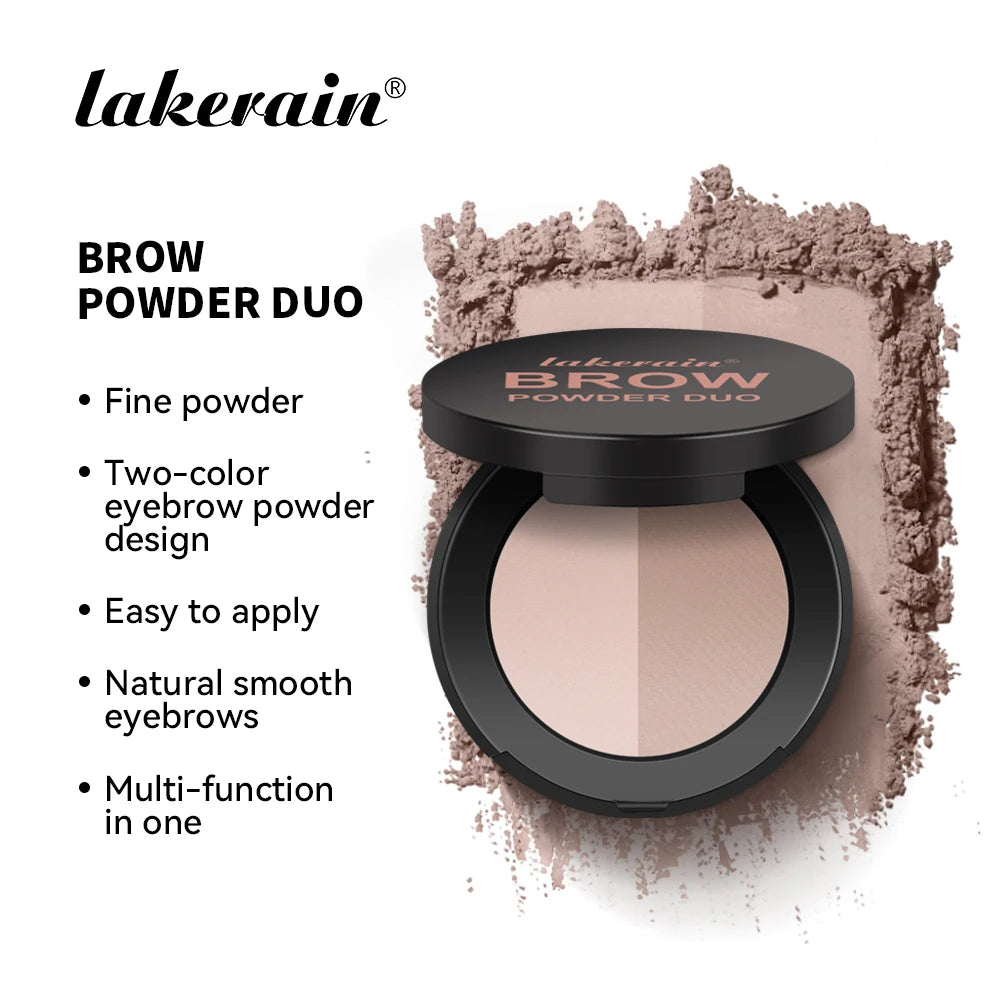 Two-Tone Waterproof Eyebrow Powder for Natural Brows and Contouring