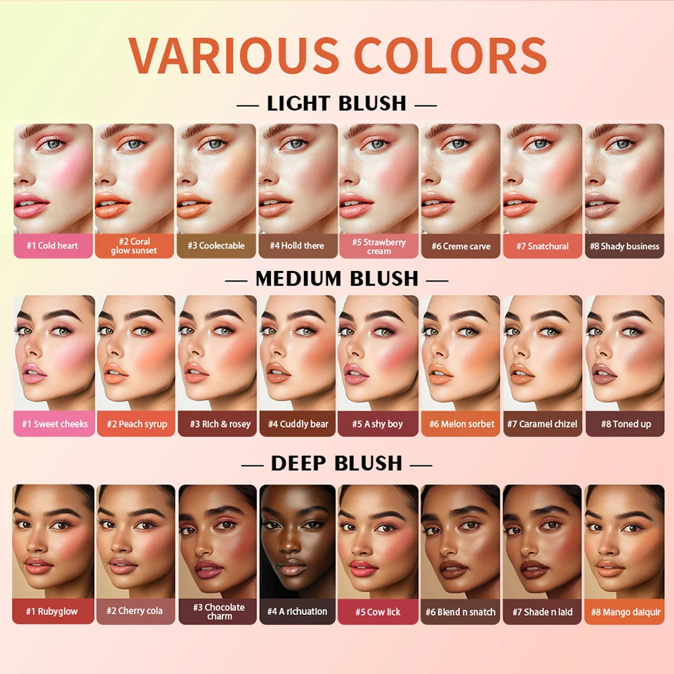 8-Color Cream Blush and Contouring Palette - 8