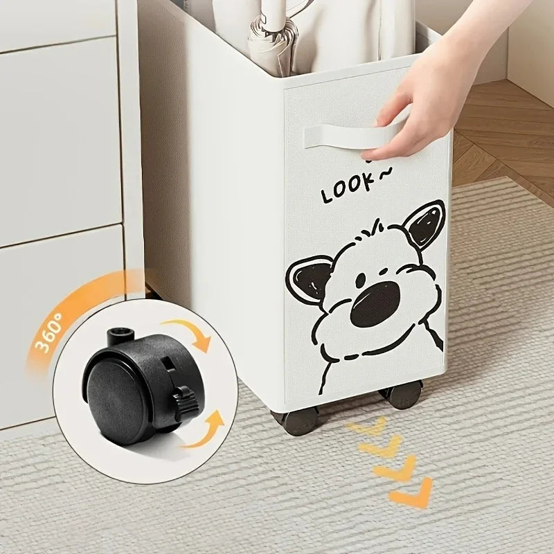 Portable Foldable Under-Desk Storage Organizer with Wheels - 6