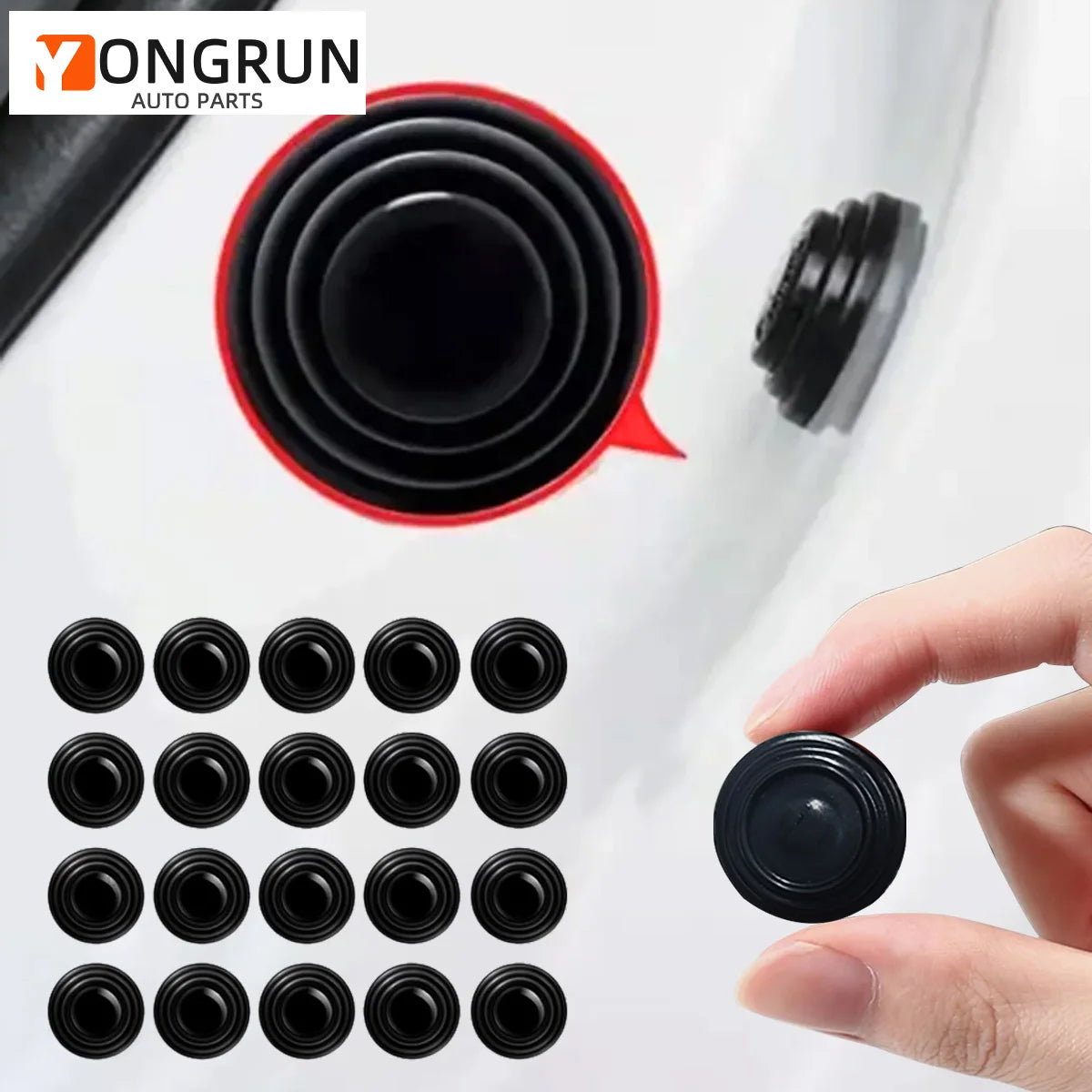 12pcs Car Door Shock Absorber Pads Anti Collision Noise Dampener Buffer - 1