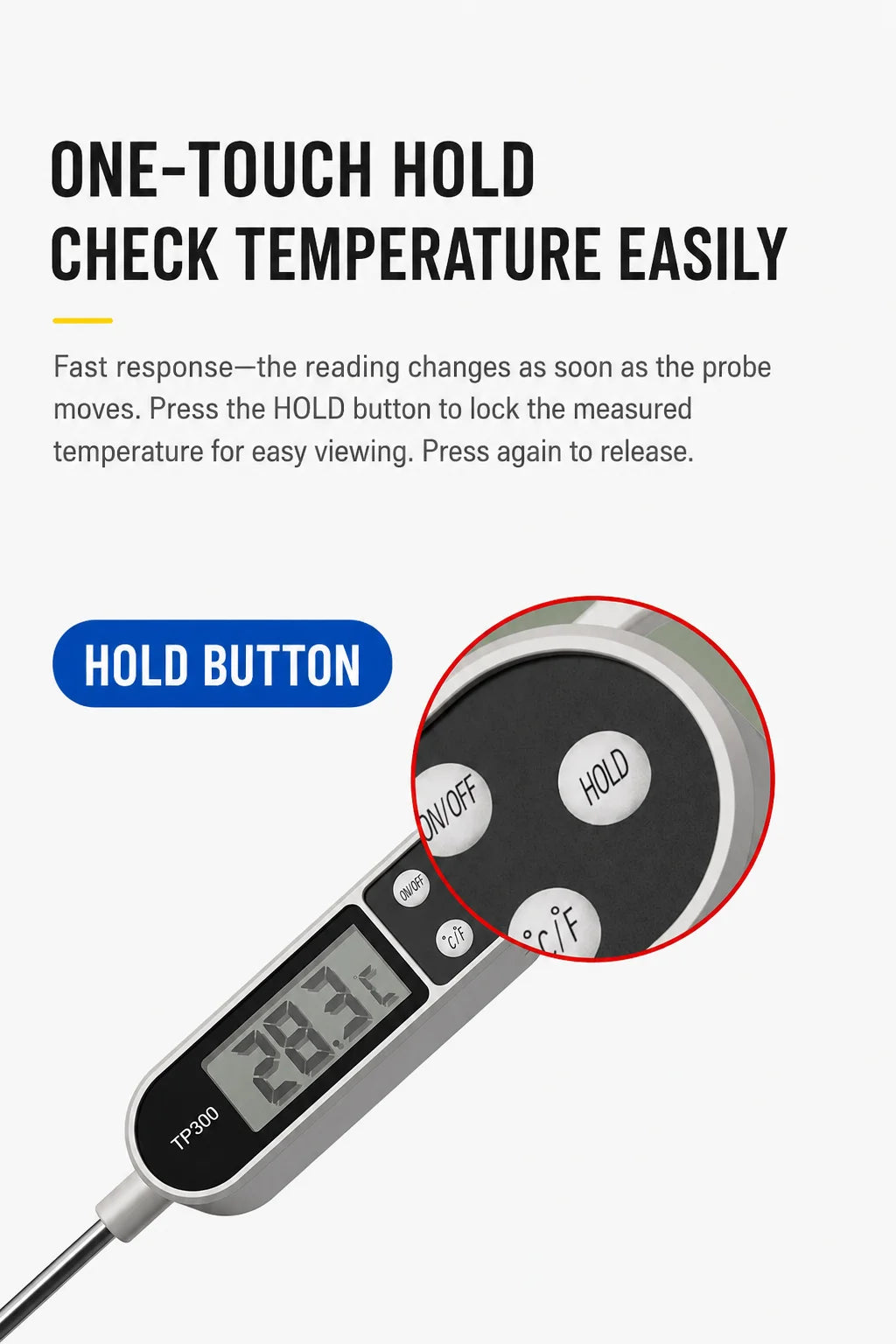 Digital Instant-Read Meat and Kitchen Food Thermometer