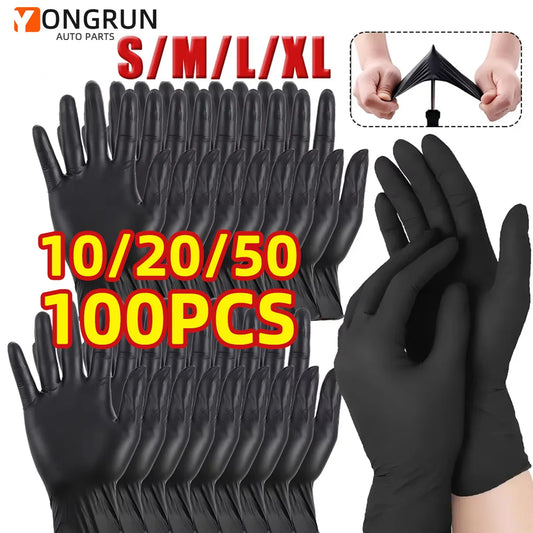 Heavy Duty Black Nitrile Disposable Gloves Industrial Grade Hand Protection