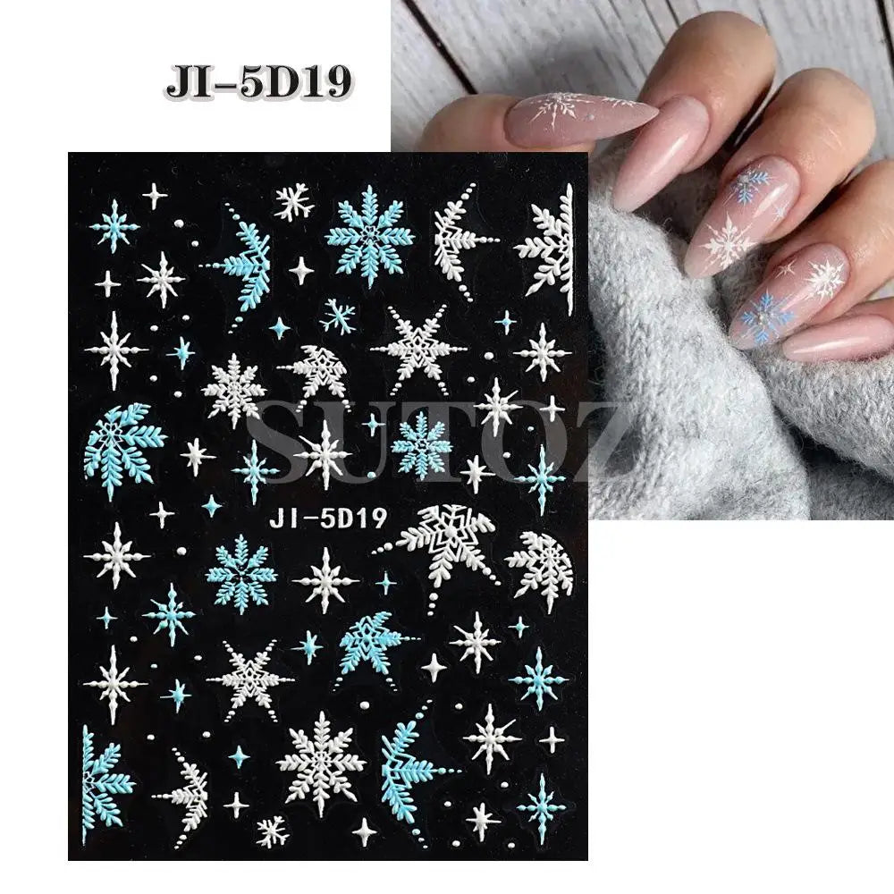 3D Christmas Cartoon Self-Adhesive Nail Art Decal Stickers