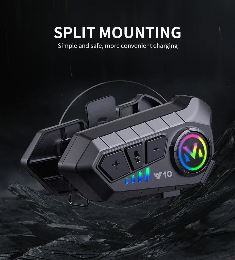 Wireless Bluetooth Motorcycle Helmet Headset with Noise Reduction - 16