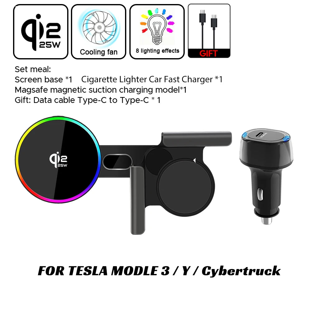 Magnetic Wireless Car Charger Mount for Tesla Screen