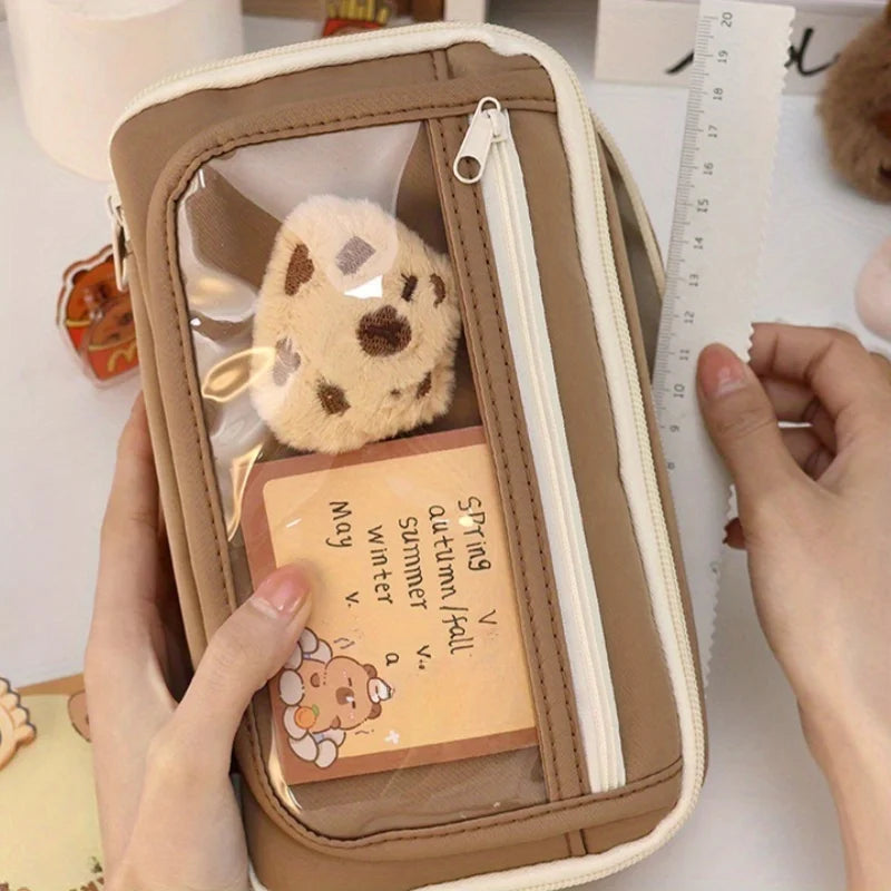 Large Capacity Capybara Multi-Layer Stationery and Makeup Bag
