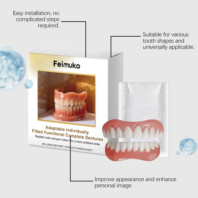Comfortable Fit Silicone Denture Set for Instant Smile Enhancement