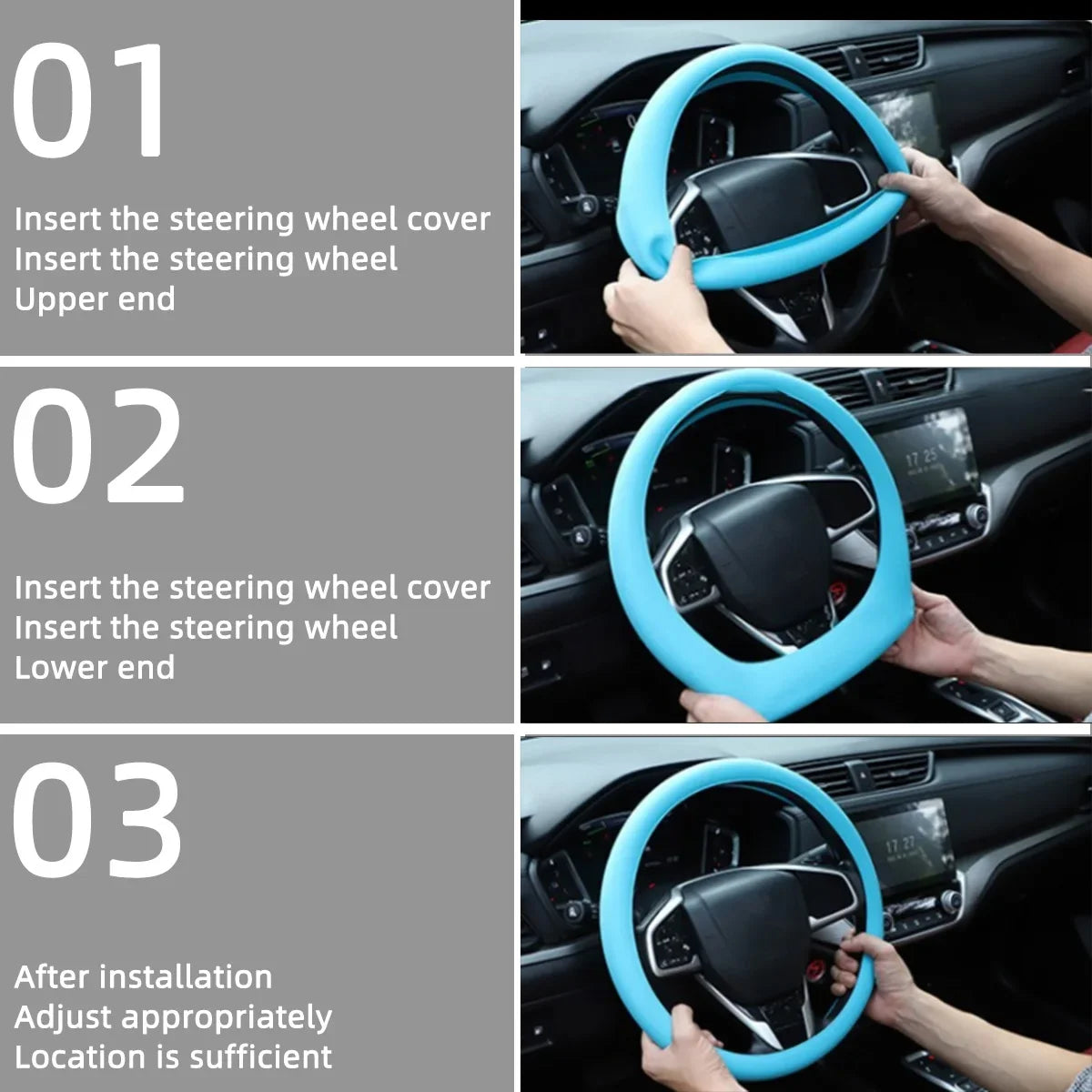 Non-Slip Elastic Silicone Steering Wheel Cover