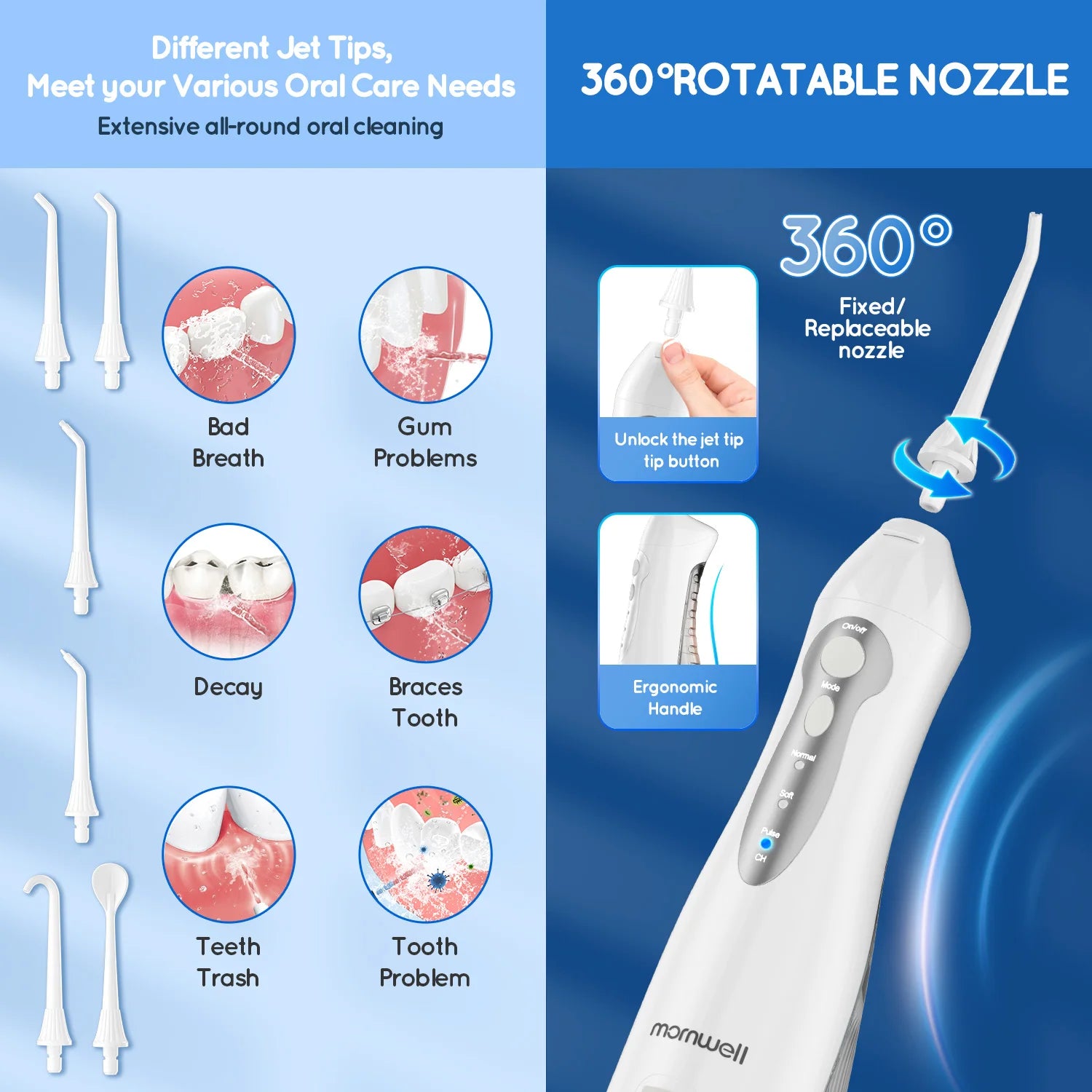 Portable Oral Irrigator and Electric Toothbrush 2-in-1 Combo Kit - 4