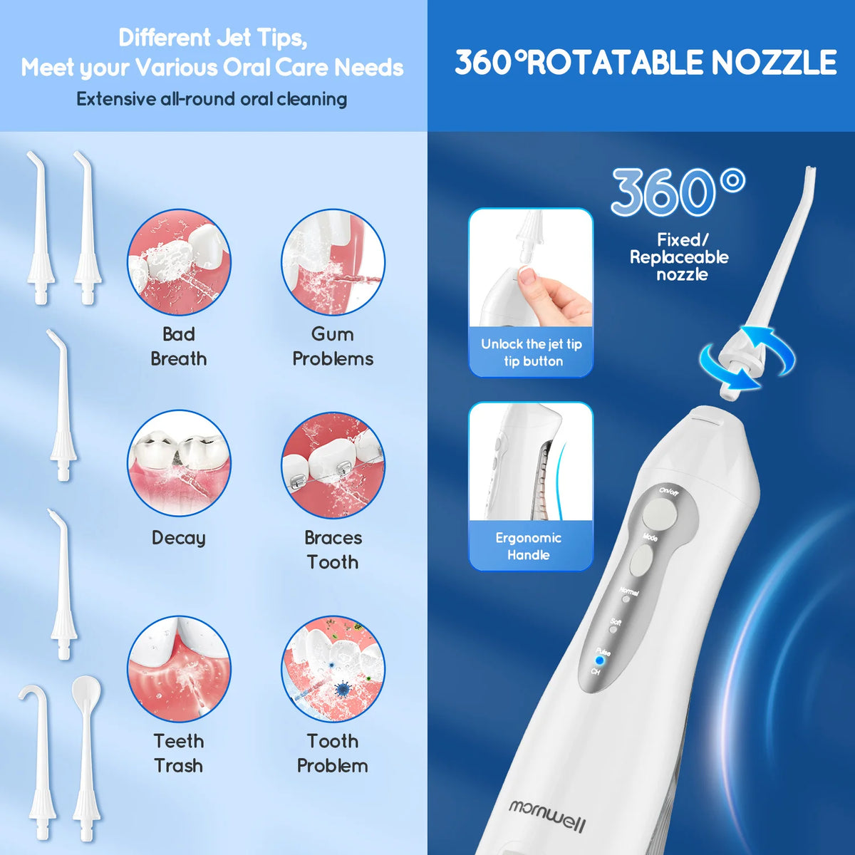 Portable Oral Irrigator and Electric Toothbrush 2-in-1 Combo Kit