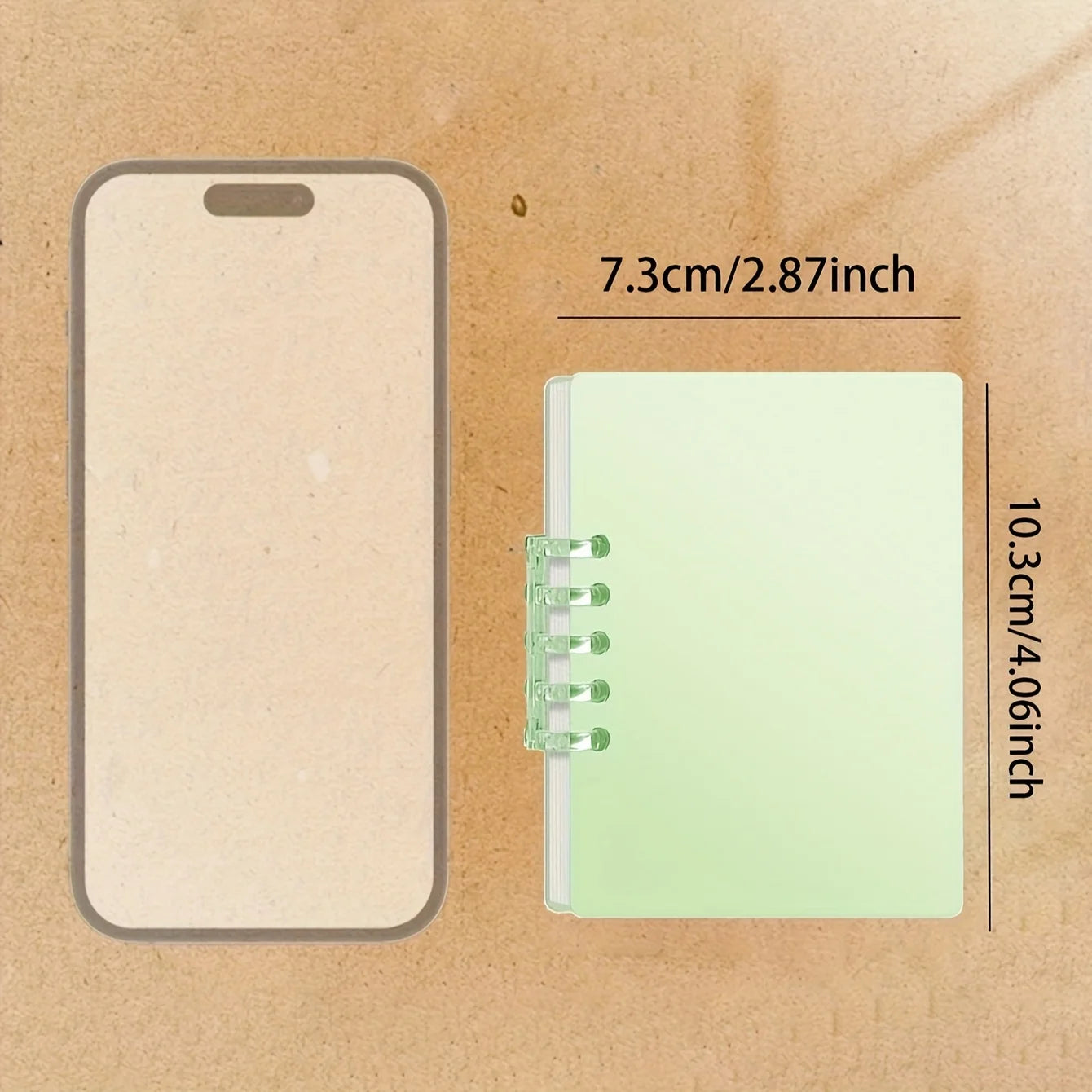 A7 Refillable Loose Leaf Binder Notebook with 5-Ring Cover - 6