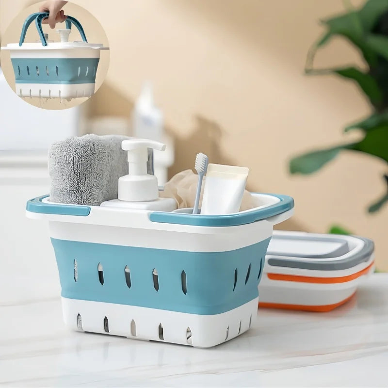 Collapsible Portable Storage Basket with Handles - 1