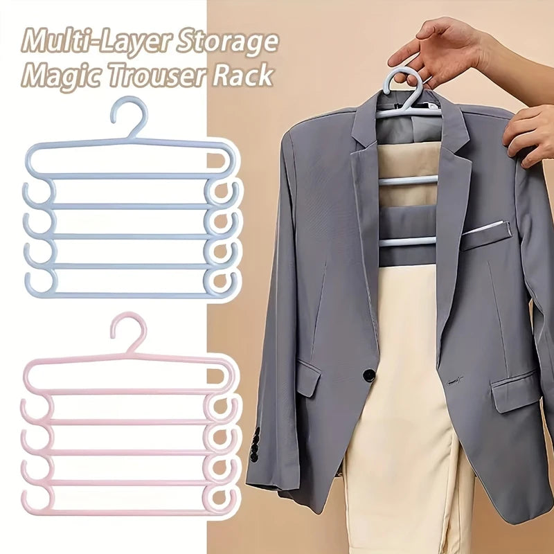 5-Layer Space Saving Pants and Scarf Storage Hanger