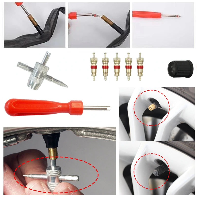 33-Piece Tire Valve Stem Core Repair Tool Kit - 3