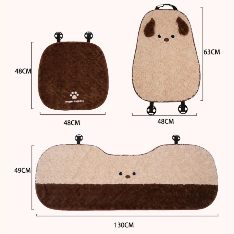 Cute Cartoon Animal Plush Car Seat Cushion and Pillow Set - 5