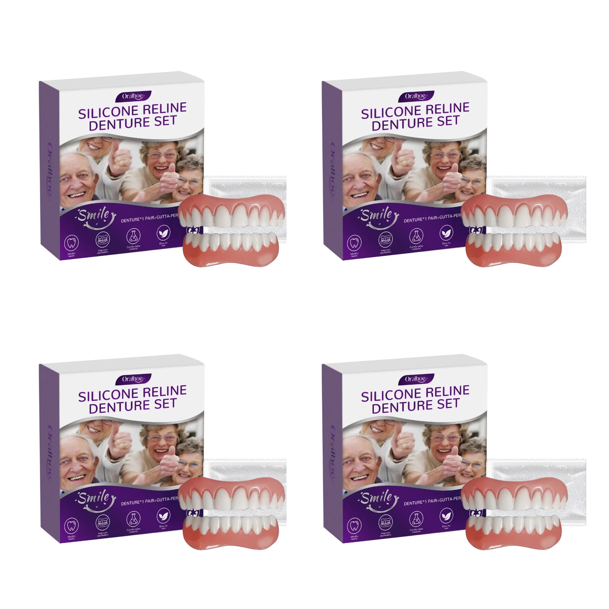Cosmetic Silicone Denture Set for Natural Smile - 16