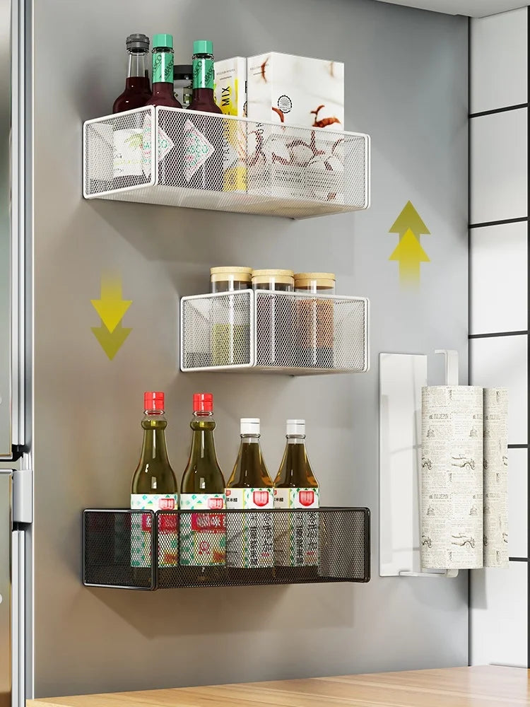Magnetic Refrigerator Storage Basket for Kitchen Organization