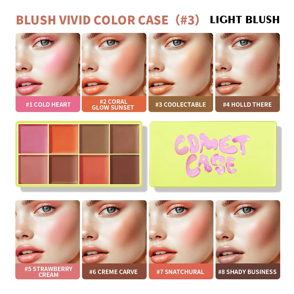 8-Color Cream Blush and Contouring Palette - 21
