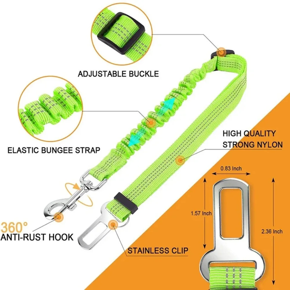 Reflective Adjustable Dog Seat Belt for Car Travel