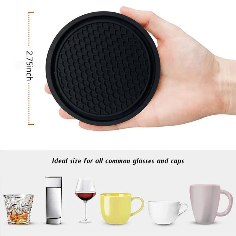 Universal Anti-Slip Silicone Car Cup Holder Coaster Mat - 6