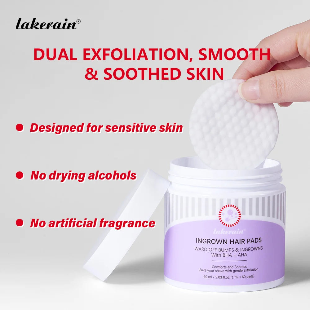 Exfoliating Ingrown Hair Treatment Pads for Razor Bumps - 2