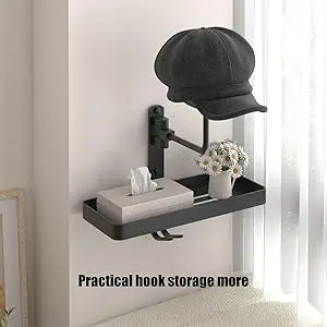 Wall Mounted Motorcycle Helmet Rack with Storage Shelf
