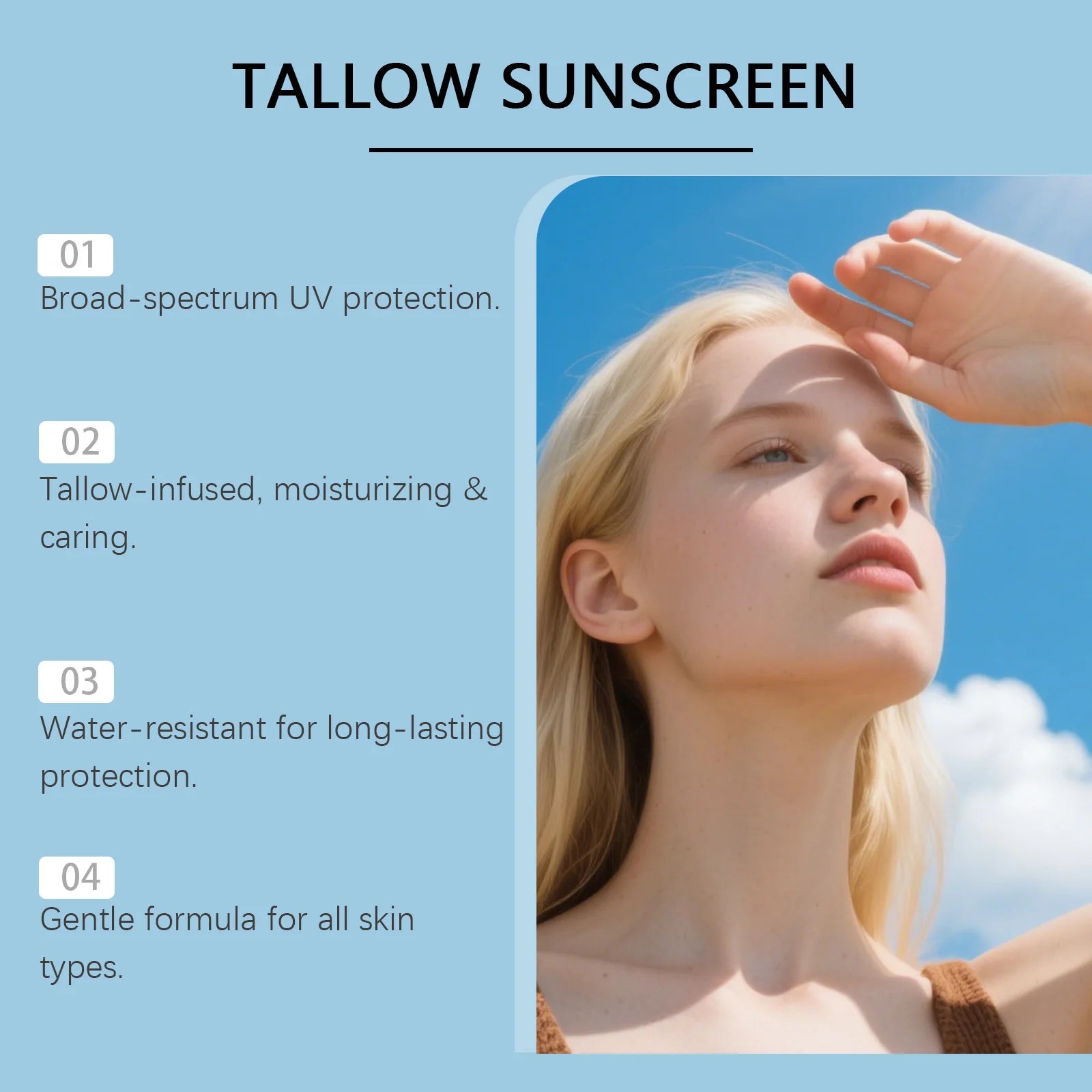 SPF 50 Tallow Hydrating Sunscreen for Face and Body - 11
