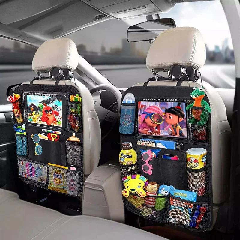 Car Backseat Organizer with Tablet Holder and Storage Pockets - 1