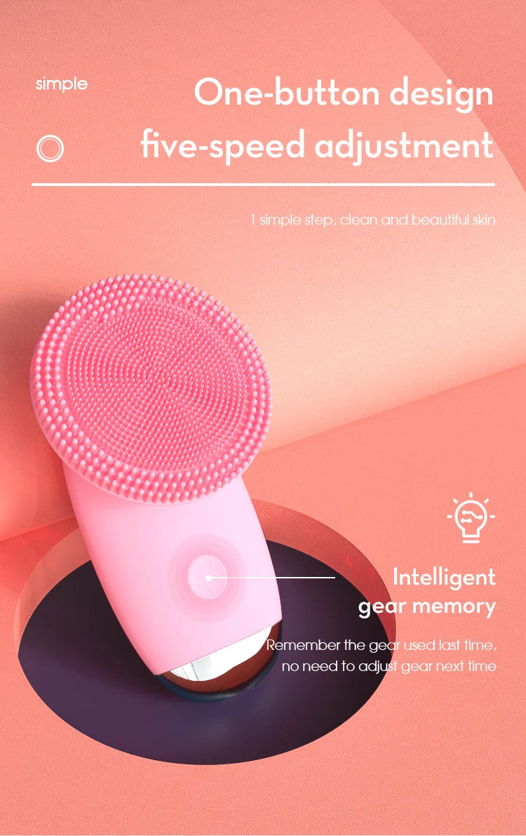 Electric Silicone Sonic Facial Cleansing Brush